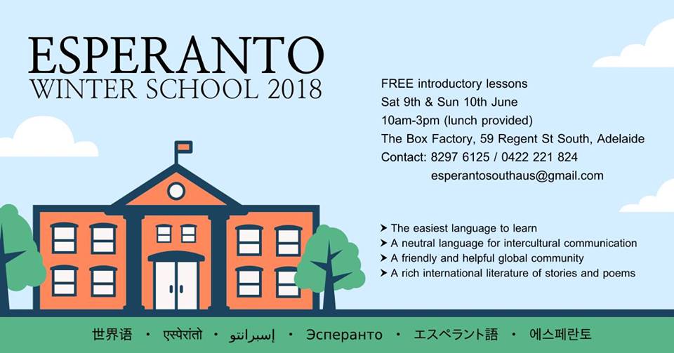 Free introductory lessons. Lunch provided. The easiest language to learn. A neutral language for intercultural communication. A friendly and helpful global community. A rich international literature of stories and poems.